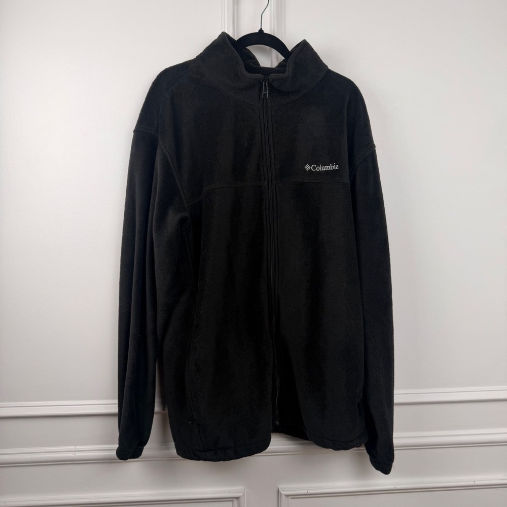 Columbia Mens Black Full Zip Fleece Jacket Steens Mountain 3X Outdoor Layer